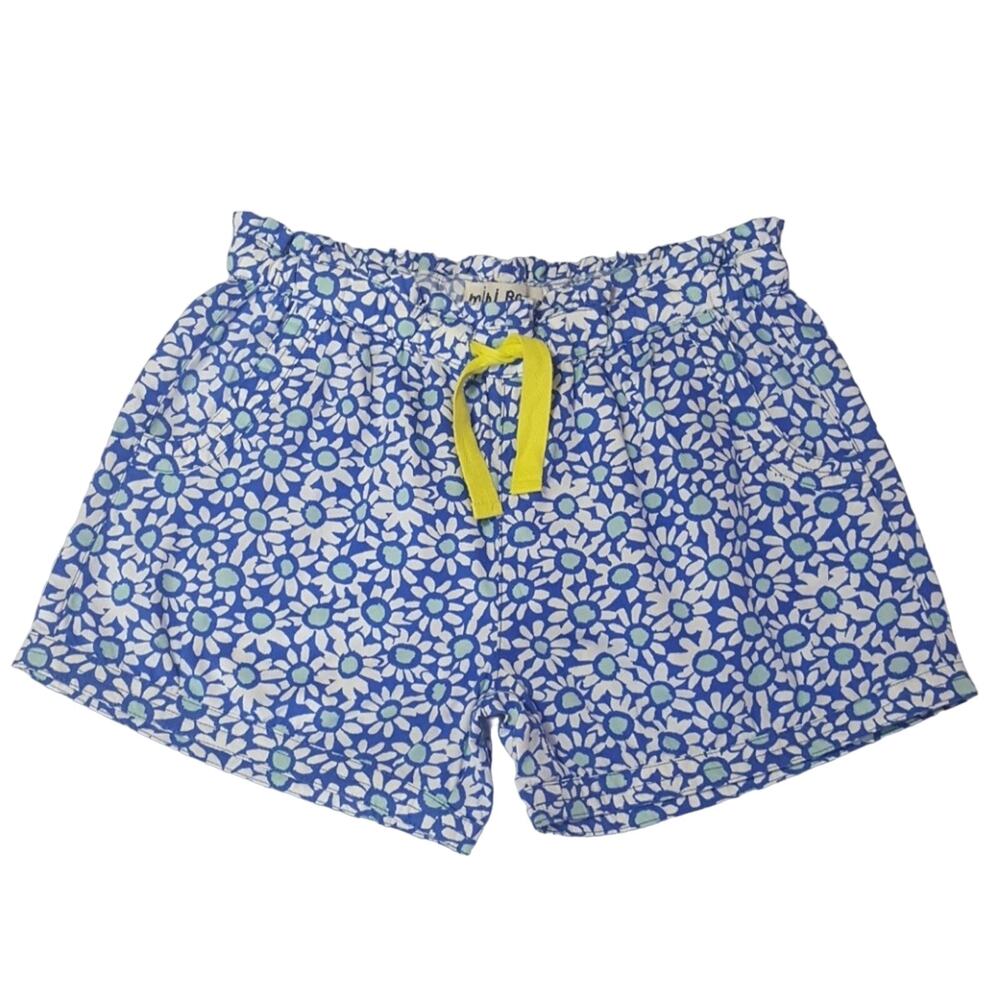 Mini Boden cotton poplin floral print shorts